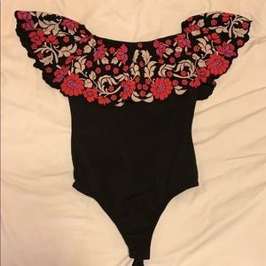 Missguided Floral Off the Shoulder Bodysuit